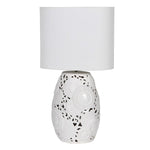 White Ceramic Detailed Table Lamp