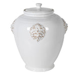 White Grecian Style Lidded Jar