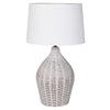 White Rattan Table Lamp With Shade