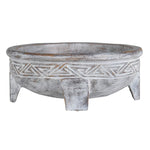 White Washed Carved Bowl