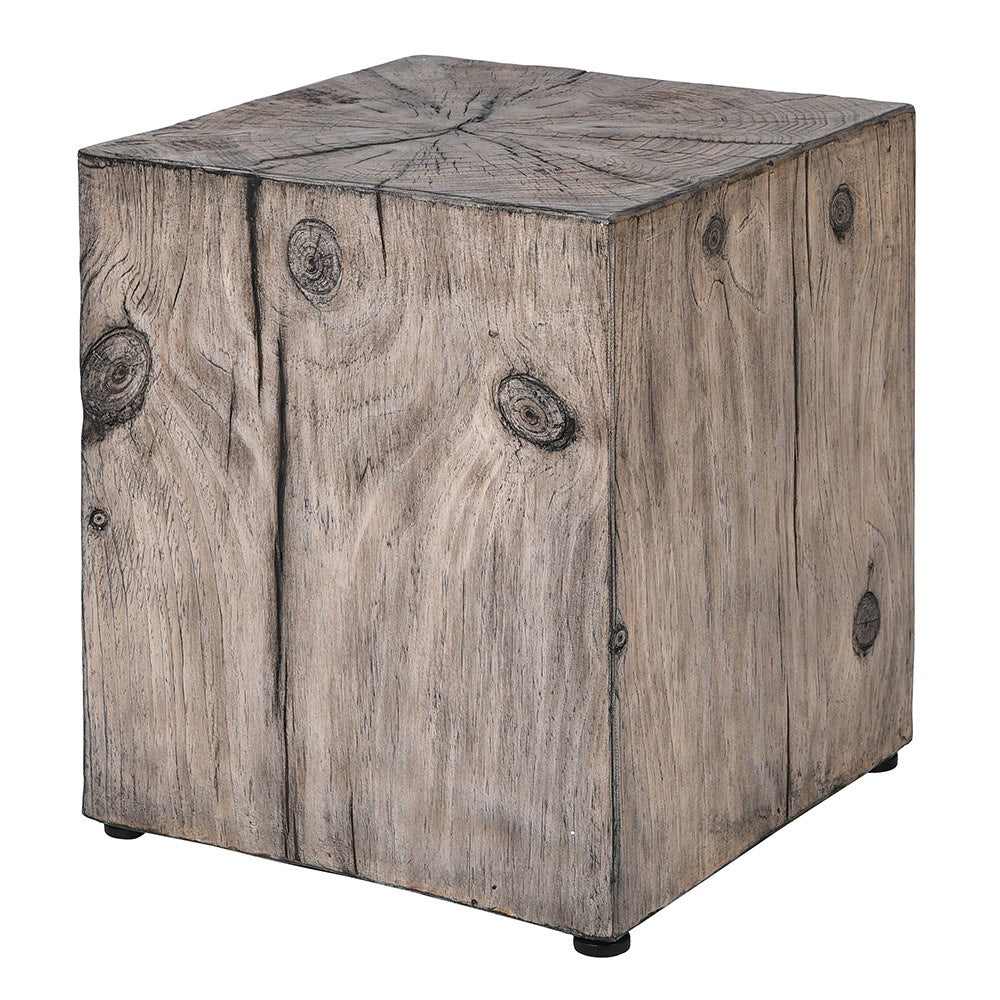 Wooden Effect Cube Stool – Cotswold Luxe