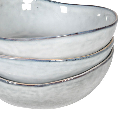 Set Of 4 Rustic Grey And Blue Bowls