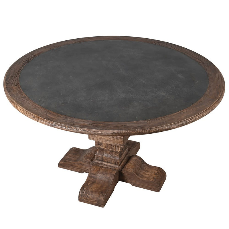 Round Zinc Top Dining Table