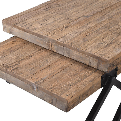 Set Of 2 Reclaimed Oak Coffee Tables