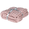 Rose Pink Chunky Knitted Blanket