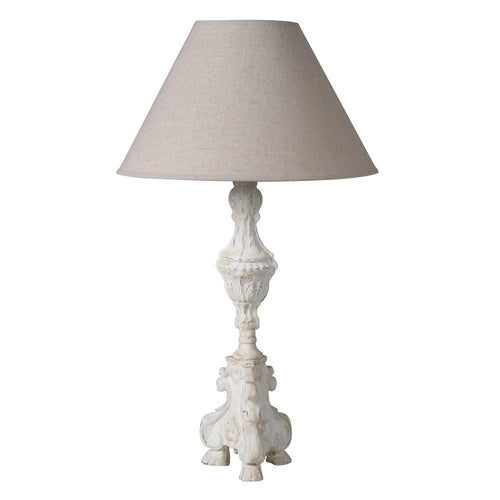 Distressed Carved Table Lamp