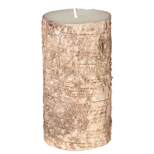 Tall Birch Bark Covered Candle