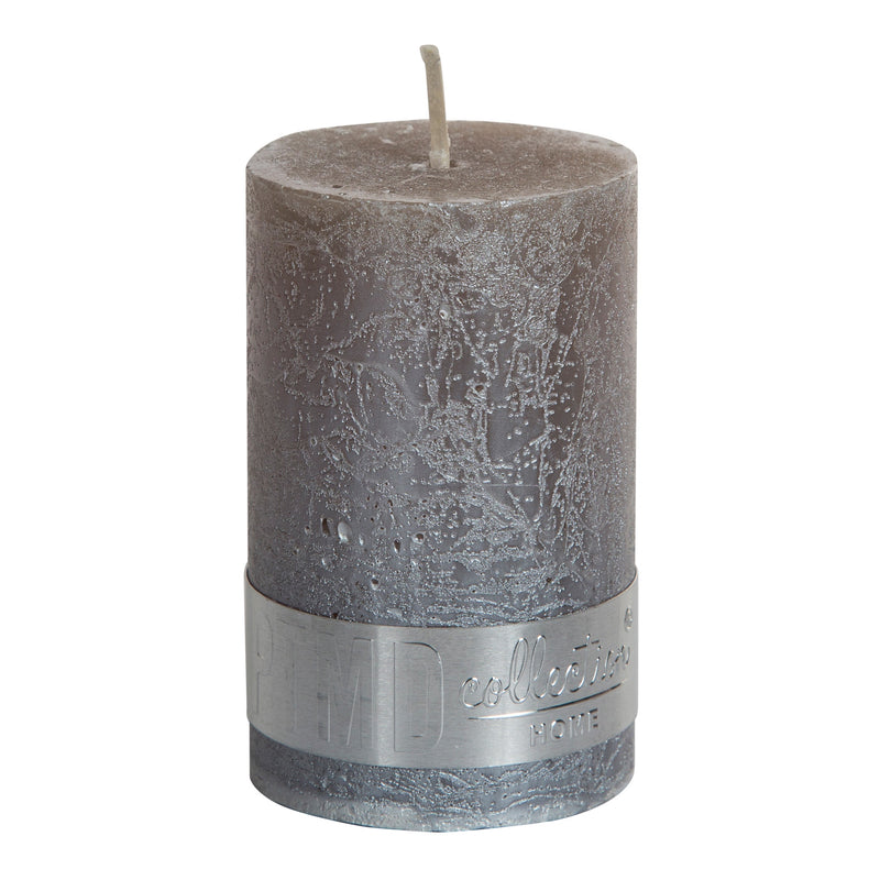 Metallic Taupe Pillar Candle
