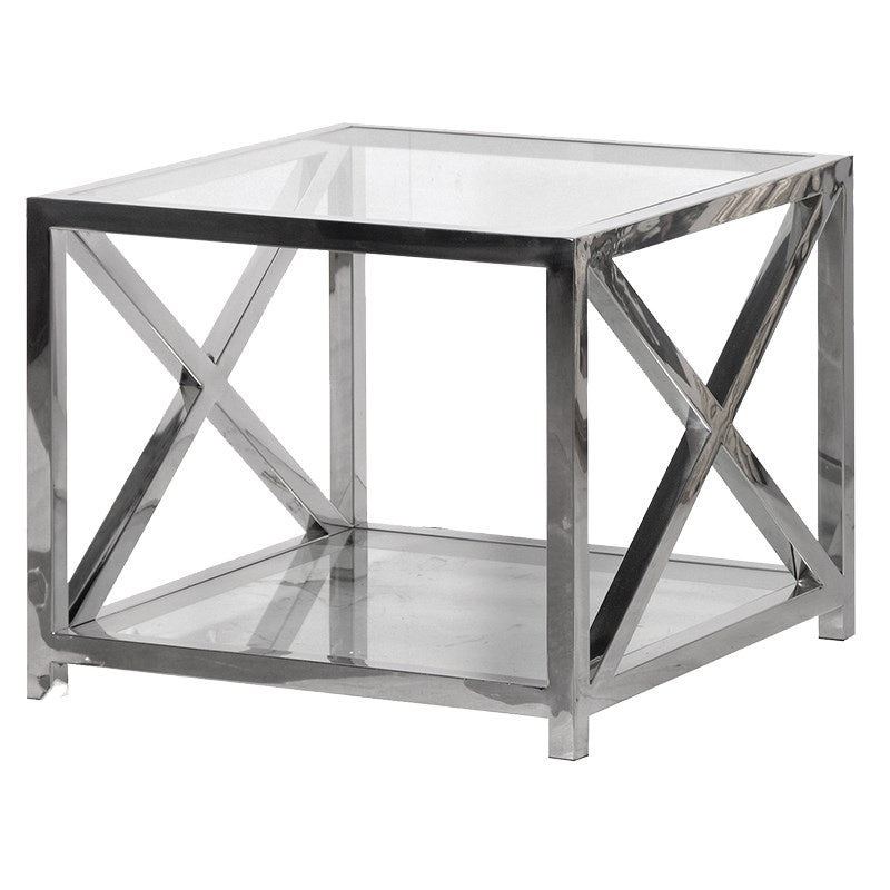 Square glass end table