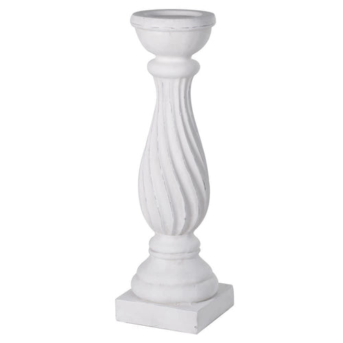 Distressed White Stone Effect Candlestick