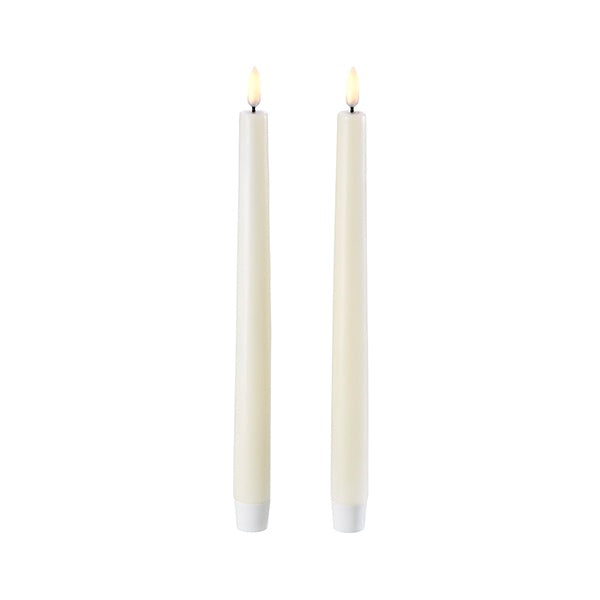 Uyuni Twin pack ivory LED taper candles