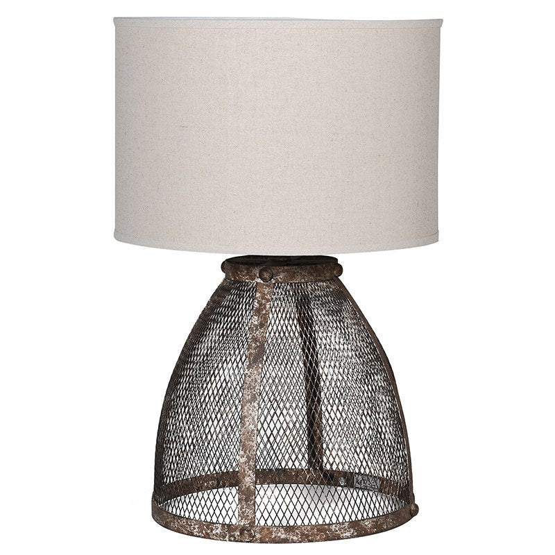 Rust mesh table lamp