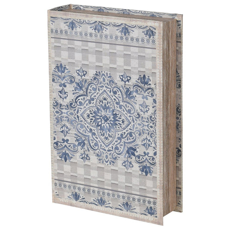 Blue And Grey Patterned Book Box