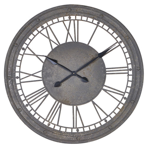 Distressed Metal Wall Clock