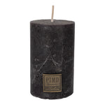 Rustic charcoal black pillar candle