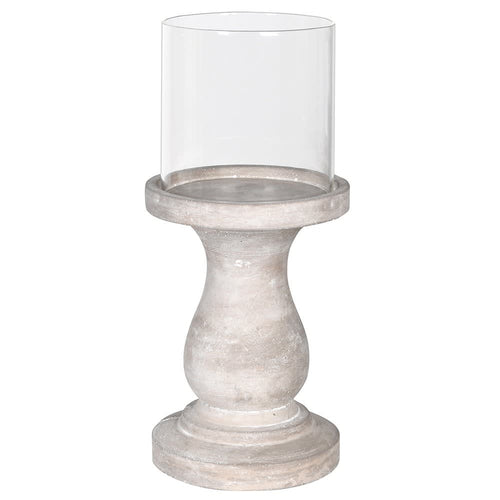 Tall cement candle holder