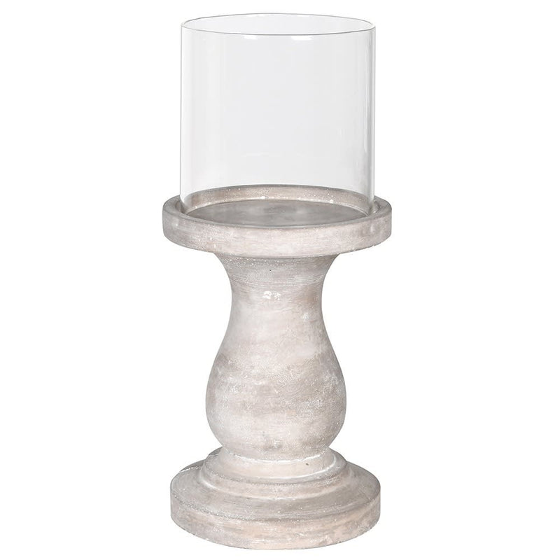 Tall cement candle holder