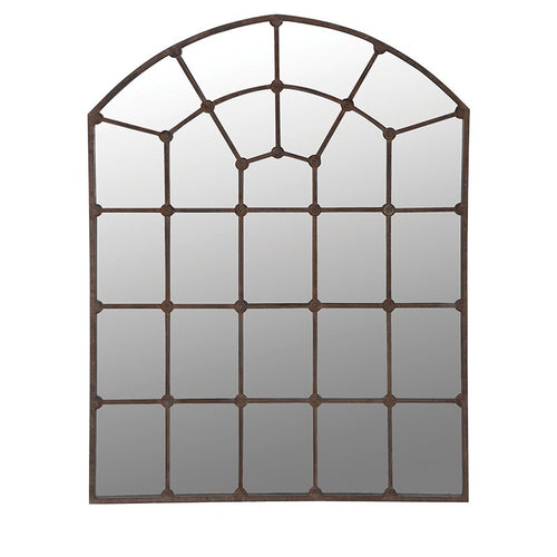 Metal arch window mirror