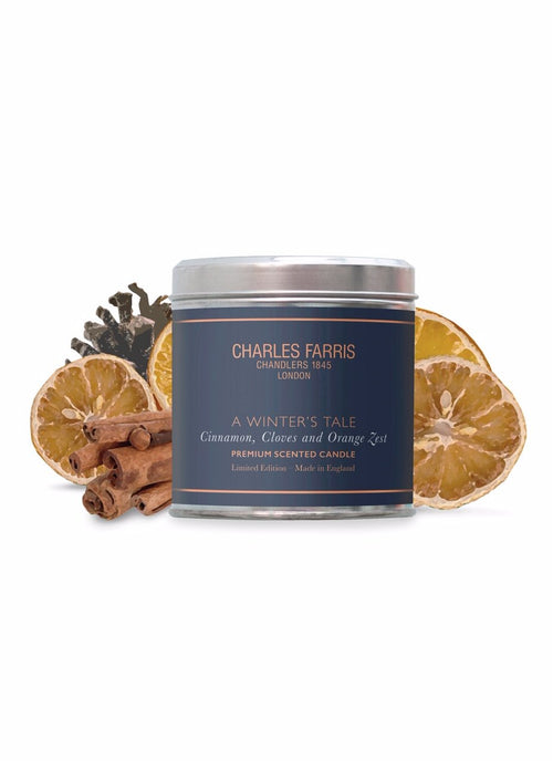 Charles Farris Winters Tale signature tin candle