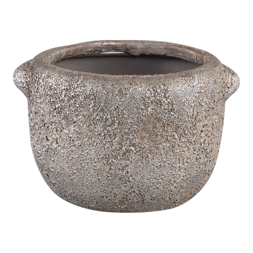 Small bronze metallic pot with handles
