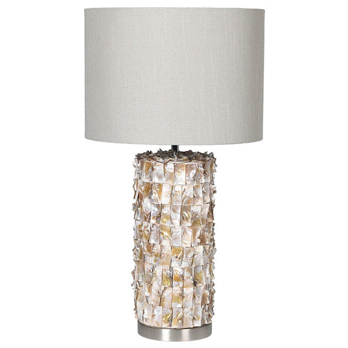 Pearl ceramic lamp with shade