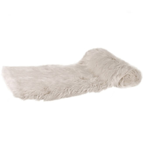 Cozy cream faux fur throw