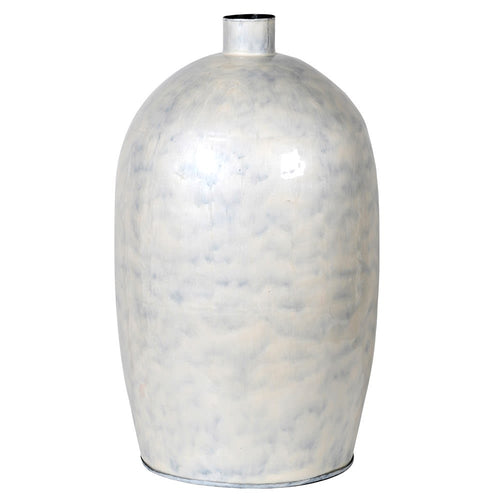 White mottled enamel vase