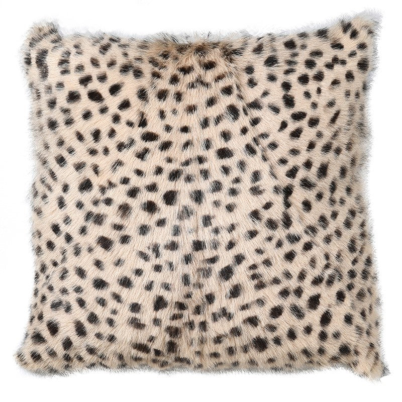 Leopard Print Goat Fur Cushion