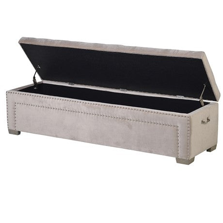 Silver studded ottoman