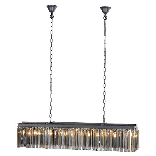 Smokey Glass Rectangular Chandelier