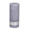 Rustic suede grey pillar candle