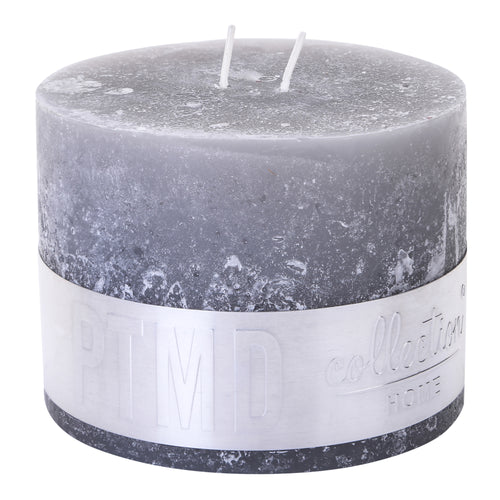 Rustic suede grey block candle