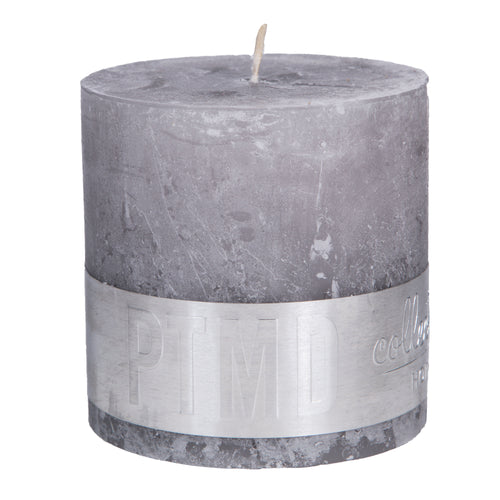Rustic suede grey block candle