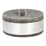 Rustic swish grey pillar candle
