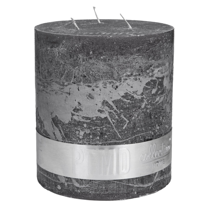 Rustic swish grey pillar candle