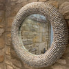 Natural shell round wall mirror