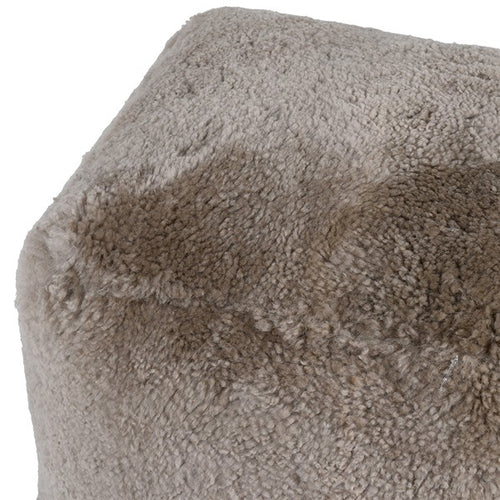 Taupe Sheepskin Cube